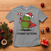 Funny Christmas Frog Knight T Shirt I Am Burnt Out M Lord Medieval Meme Candy Cane - Wonder Print Shop