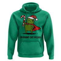 Funny Christmas Frog Knight Hoodie I Am Burnt Out M Lord Medieval Meme Candy Cane - Wonder Print Shop