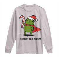 Funny Christmas Frog Knight Long Sleeve Shirt I Am Burnt Out M Lord Medieval Meme Candy Cane - Wonder Print Shop