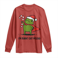Funny Christmas Frog Knight Long Sleeve Shirt I Am Burnt Out M Lord Medieval Meme Candy Cane - Wonder Print Shop