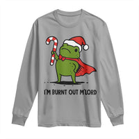 Funny Christmas Frog Knight Long Sleeve Shirt I Am Burnt Out M Lord Medieval Meme Candy Cane - Wonder Print Shop