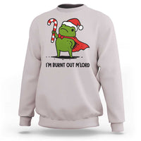 Funny Christmas Frog Knight Sweatshirt I Am Burnt Out M Lord Medieval Meme Candy Cane - Wonder Print Shop
