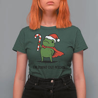 Funny Christmas Frog Knight T Shirt For Women I Am Burnt Out M Lord Medieval Meme Candy Cane - Wonder Print Shop