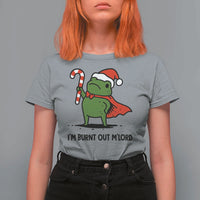 Funny Christmas Frog Knight T Shirt For Women I Am Burnt Out M Lord Medieval Meme Candy Cane - Wonder Print Shop