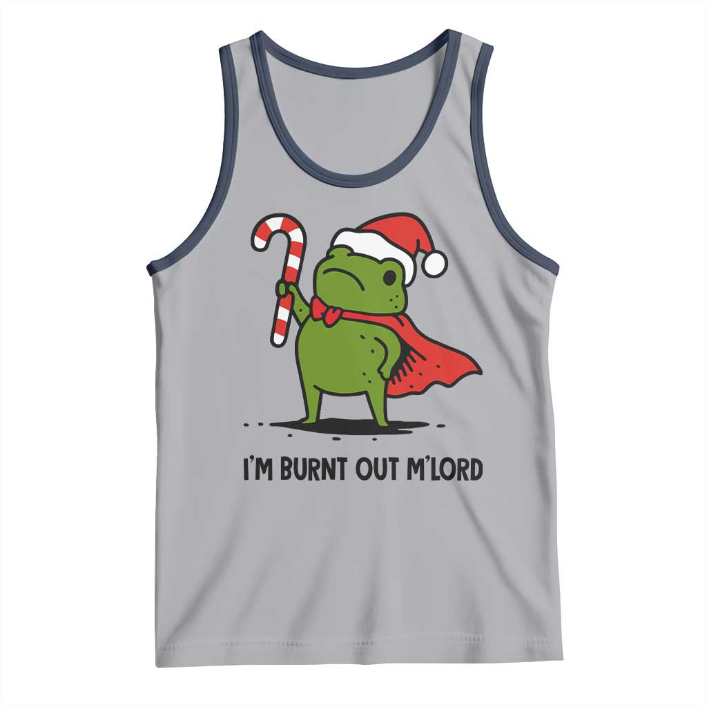 Funny Christmas Frog Knight Tank Top I Am Burnt Out M Lord Medieval Meme Candy Cane - Wonder Print Shop