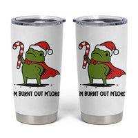 Funny Christmas Frog Knight Tumbler Cup I Am Burnt Out M Lord Medieval Meme Candy Cane - Wonder Print Shop