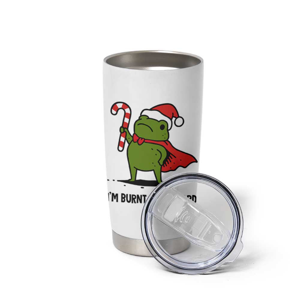 Funny Christmas Frog Knight Tumbler Cup I Am Burnt Out M Lord Medieval Meme Candy Cane - Wonder Print Shop