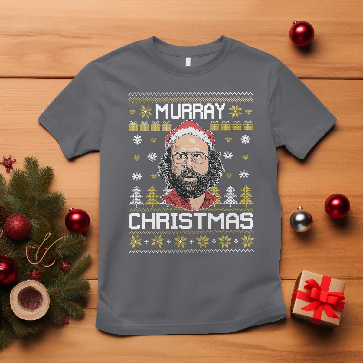 Funny Murray Christmas T Shirt Stranger Xmas Things Holiday Movie - Wonder Print Shop