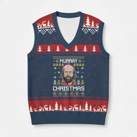 Funny Murray Xmas V-Neck Knit Sweater Vest Stranger Xmas Things Holiday Movie - Wonder Print Shop