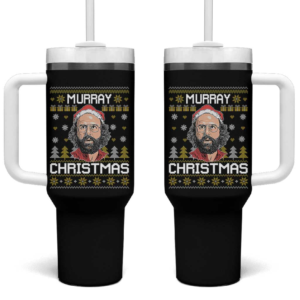 Funny Murray Christmas Tumbler With Handle Stranger Xmas Things Holiday Movie - Wonder Print Shop