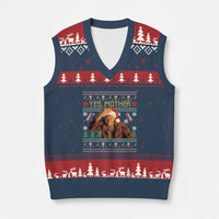 Ed Gein Xmas V-Neck Knit Sweater Vest Funny Yes Mother Xmas Serial Killer - Wonder Print Shop