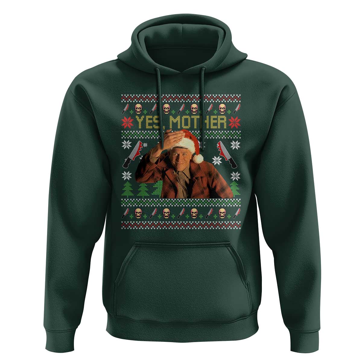 Ed Gein Christmas Hoodie Funny Yes Mother Xmas Serial Killer - Wonder Print Shop