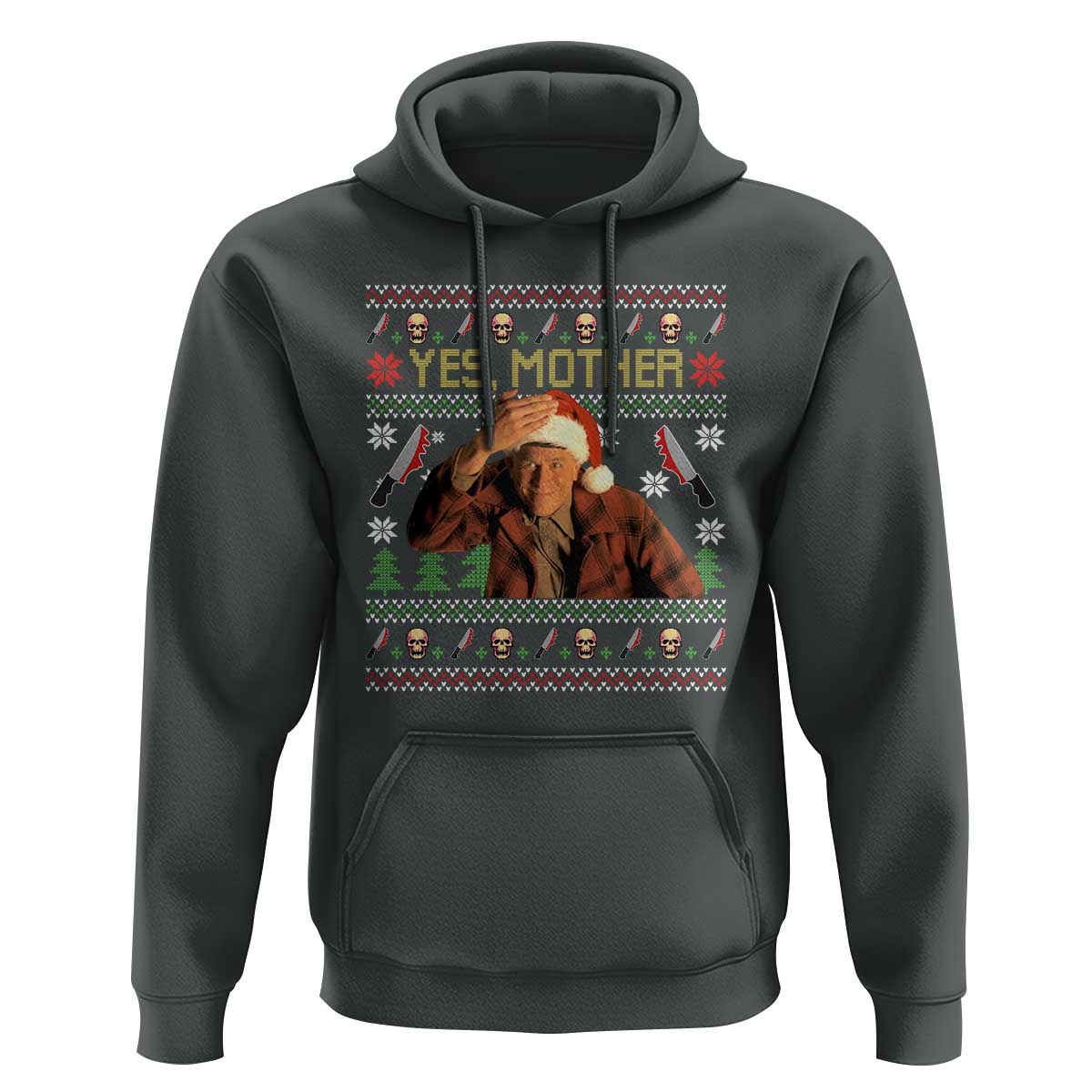 Ed Gein Christmas Hoodie Funny Yes Mother Xmas Serial Killer - Wonder Print Shop