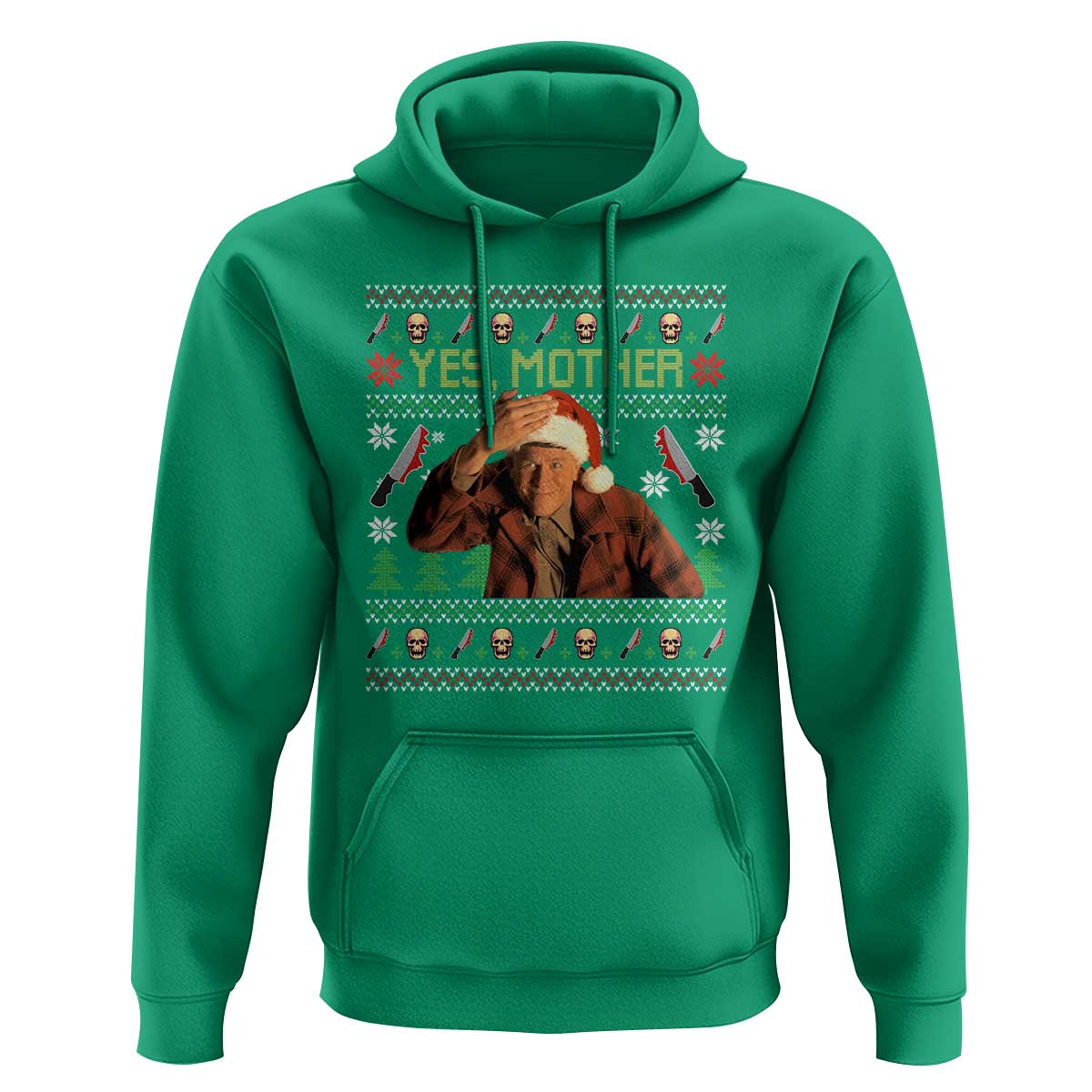 Ed Gein Christmas Hoodie Funny Yes Mother Xmas Serial Killer - Wonder Print Shop