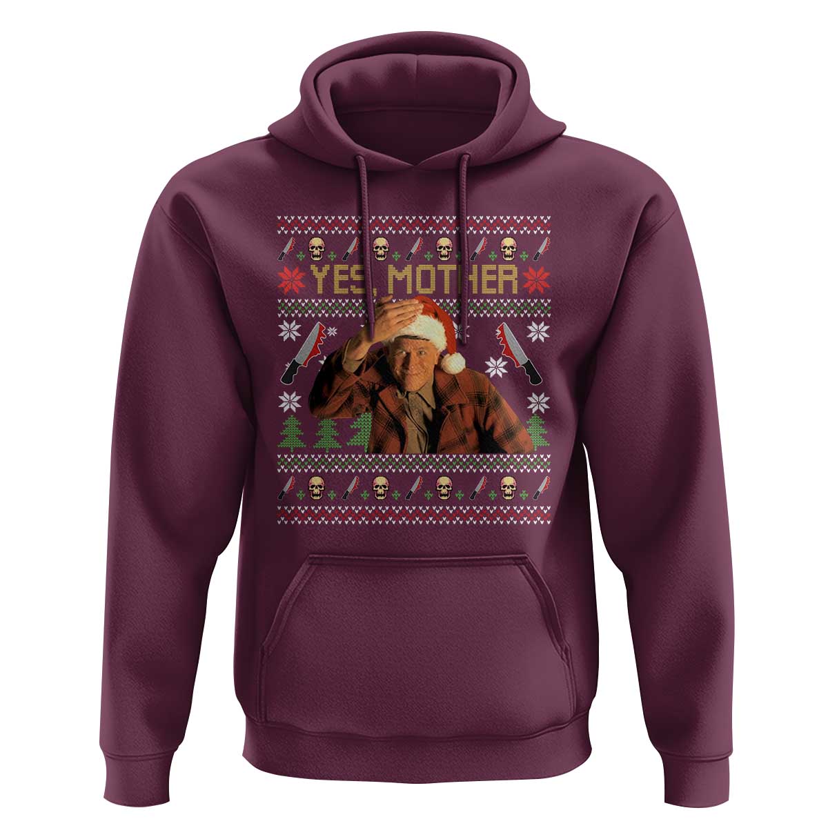 Ed Gein Christmas Hoodie Funny Yes Mother Xmas Serial Killer - Wonder Print Shop