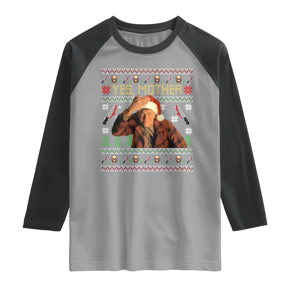 Ed Gein Christmas Raglan Shirt Funny Yes Mother Xmas Serial Killer - Wonder Print Shop