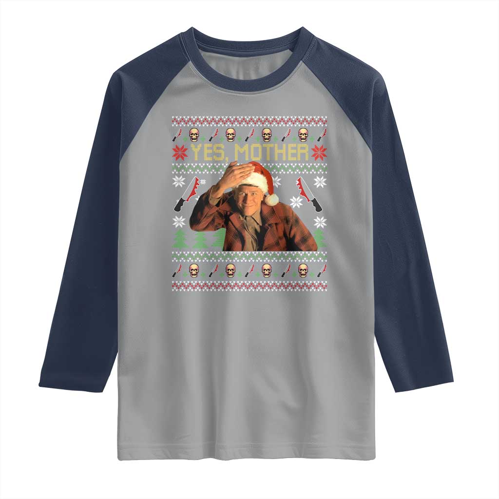 Ed Gein Christmas Raglan Shirt Funny Yes Mother Xmas Serial Killer - Wonder Print Shop