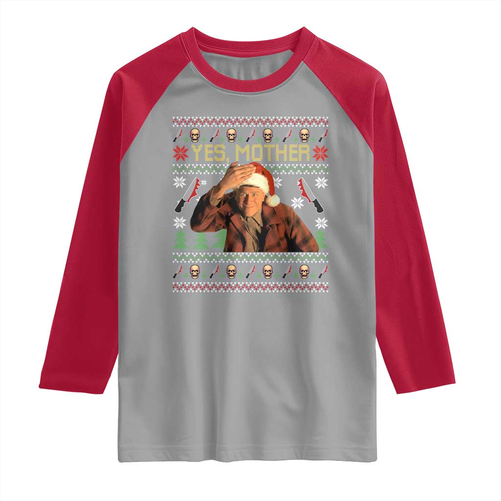 Ed Gein Christmas Raglan Shirt Funny Yes Mother Xmas Serial Killer - Wonder Print Shop