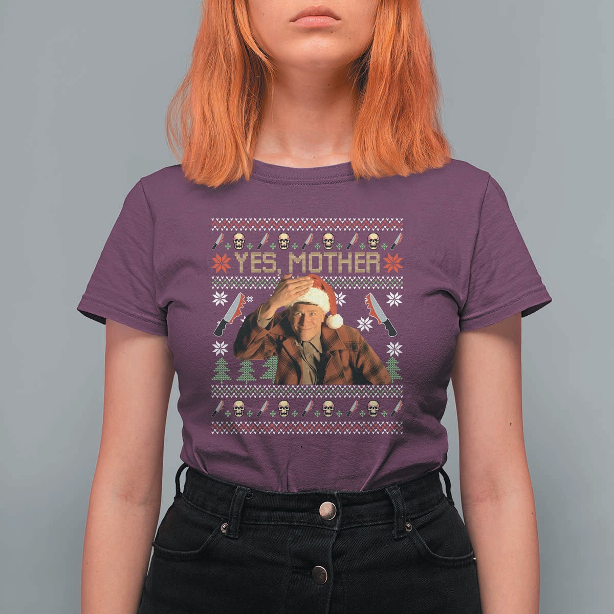 Ed Gein Christmas T Shirt For Women Funny Yes Mother Xmas Serial Killer - Wonder Print Shop