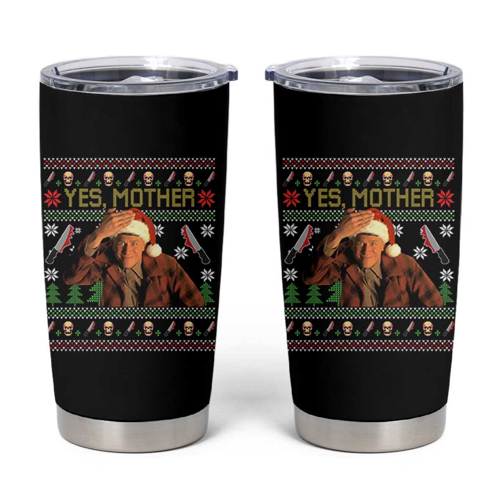 Ed Gein Christmas Tumbler Cup Funny Yes Mother Xmas Serial Killer - Wonder Print Shop