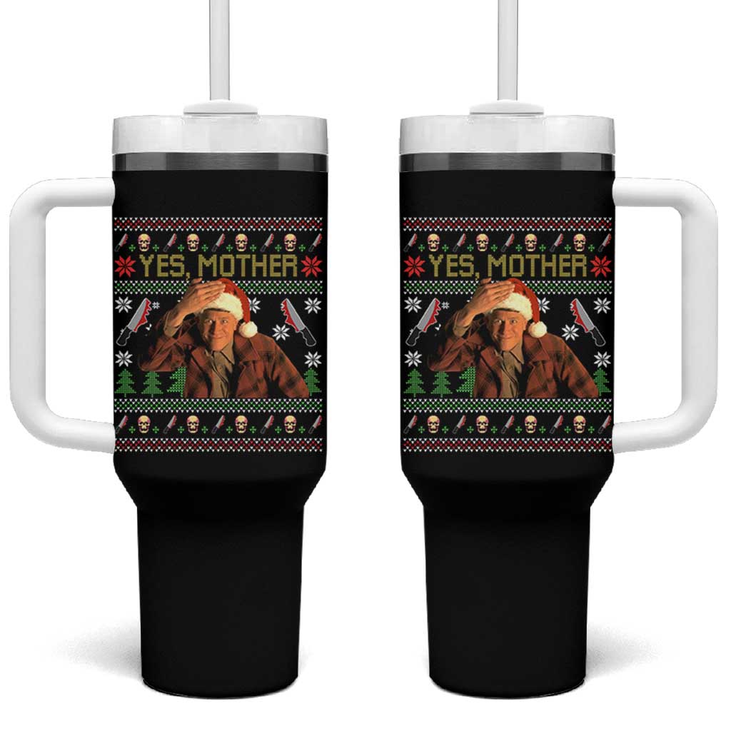 Ed Gein Christmas Tumbler With Handle Funny Yes Mother Xmas Serial Killer - Wonder Print Shop