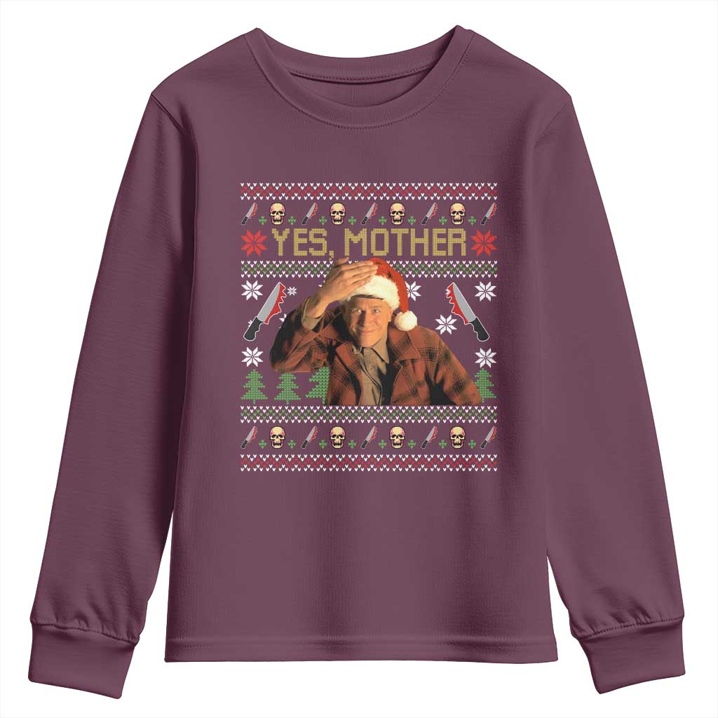 Ed Gein Christmas Youth Sweatshirt Funny Yes Mother Xmas Serial Killer - Wonder Print Shop