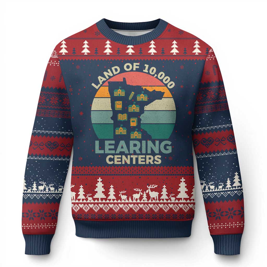 Funny Land Of 10000 Learing Center Ugly Christmas Sweater Anti Scam Awareness - Wonder Print Shop