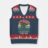Funny Land Of 10000 Learing Center V-Neck Knit Sweater Vest Anti Scam Awareness - Wonder Print Shop