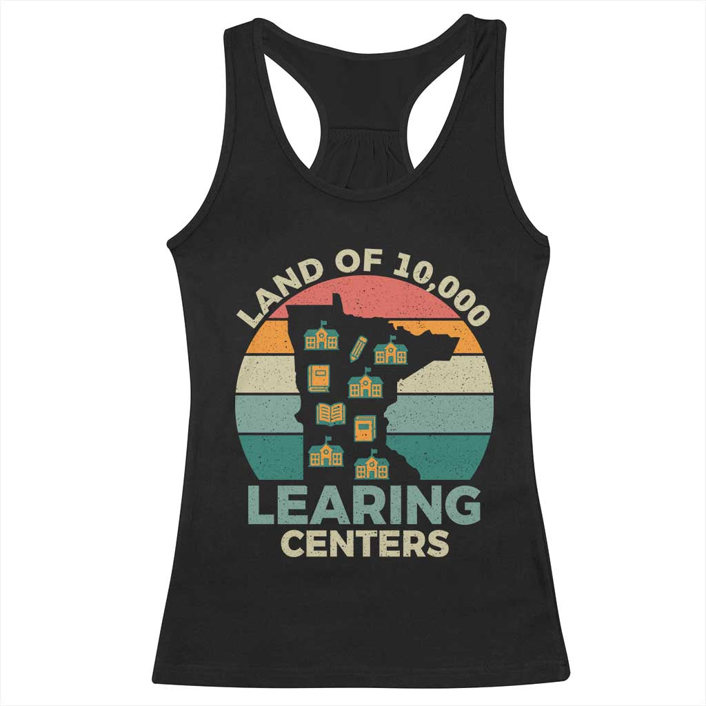 Funny Land Of 10000 Learing Center Racerback Tank Top Anti Scam Awareness - Wonder Print Shop