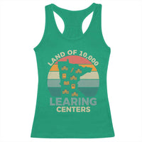 Funny Land Of 10000 Learing Center Racerback Tank Top Anti Scam Awareness - Wonder Print Shop