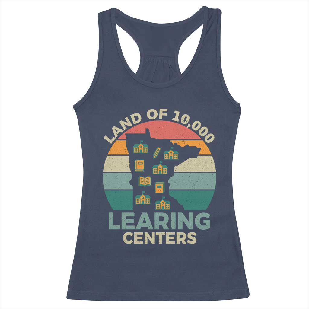 Funny Land Of 10000 Learing Center Racerback Tank Top Anti Scam Awareness - Wonder Print Shop