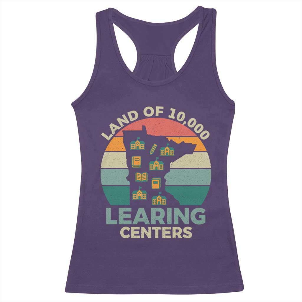 Funny Land Of 10000 Learing Center Racerback Tank Top Anti Scam Awareness - Wonder Print Shop