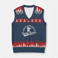 Funny Land Of 10000 Learing Center 2025 V-Neck Knit Sweater Vest Anti Scam Awareness School Quote - Wonder Print Shop