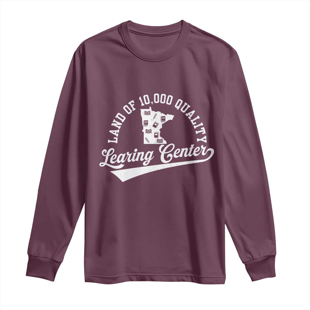Funny Land Of 10000 Learing Center 2025 Long Sleeve Shirt Anti Scam Awareness School Quote - Wonder Print Shop