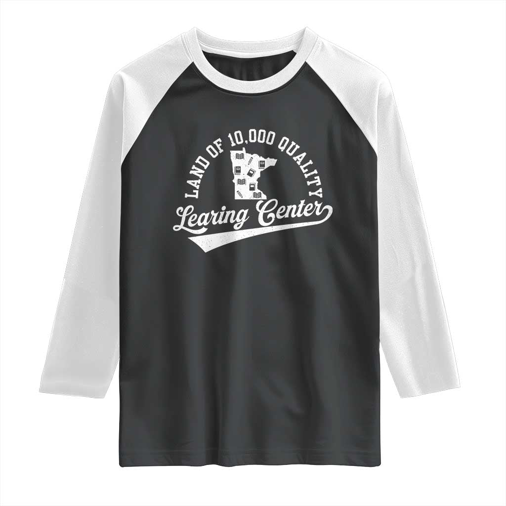 Funny Land Of 10000 Learing Center 2025 Raglan Shirt Anti Scam Awareness School Quote - Wonder Print Shop