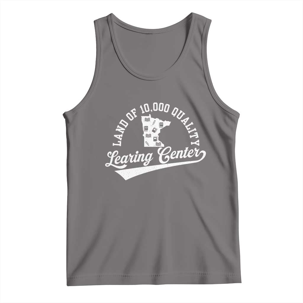 Funny Land Of 10000 Learing Center 2025 Tank Top Anti Scam Awareness School Quote - Wonder Print Shop