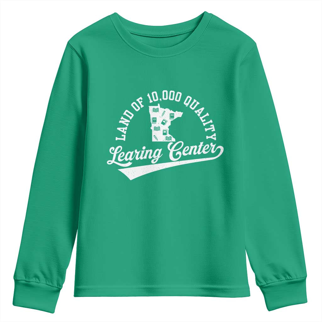 Funny Land Of 10000 Learing Center 2025 Youth Sweatshirt Anti Scam Awareness School Quote - Wonder Print Shop