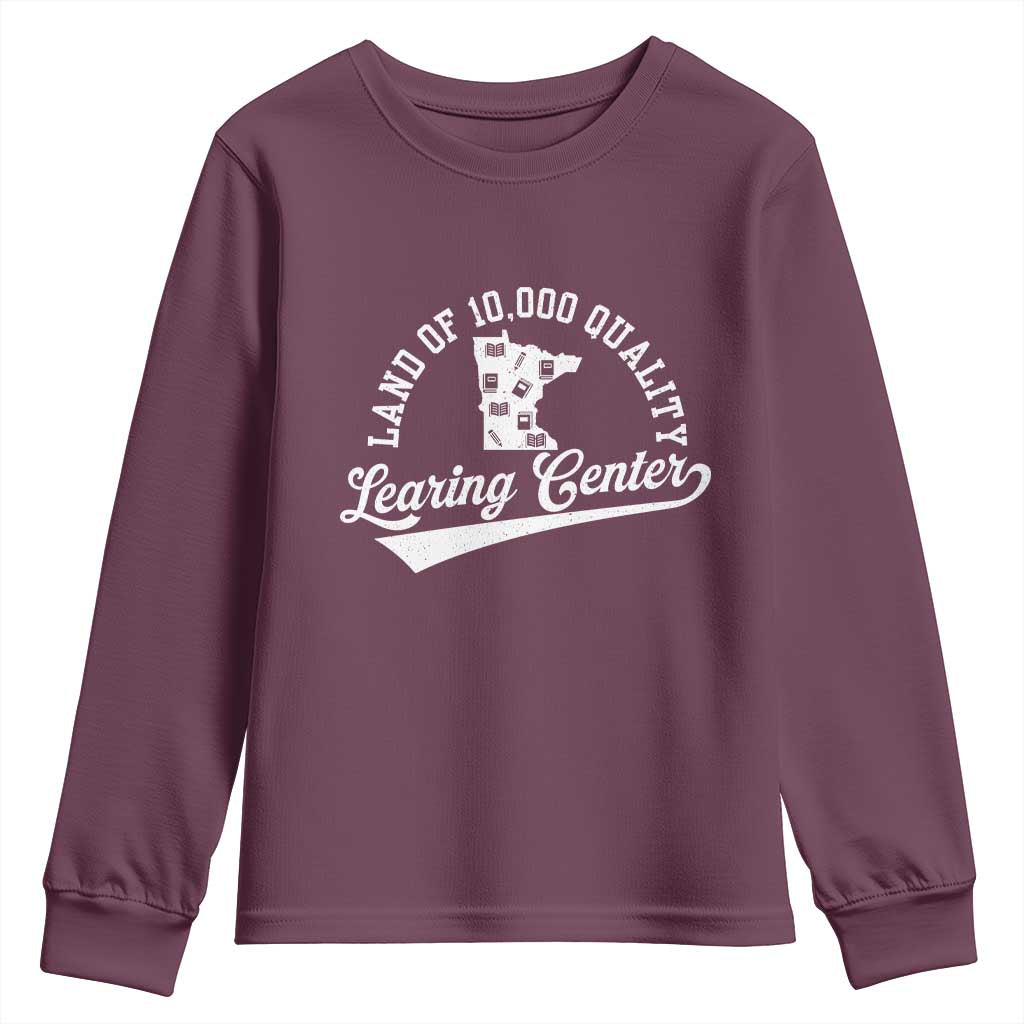 Funny Land Of 10000 Learing Center 2025 Youth Sweatshirt Anti Scam Awareness School Quote - Wonder Print Shop