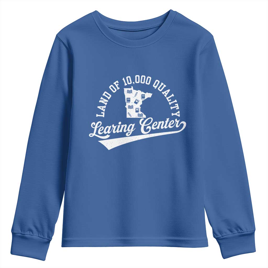 Funny Land Of 10000 Learing Center 2025 Youth Sweatshirt Anti Scam Awareness School Quote - Wonder Print Shop