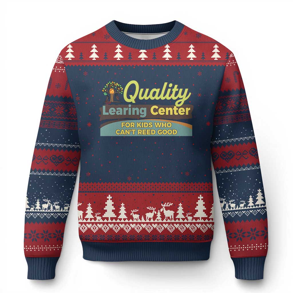 Funny Quality Learing Center For Kids Who Cant Reed Good Ugly Christmas Sweater Anti Scam Awareness - Wonder Print Shop