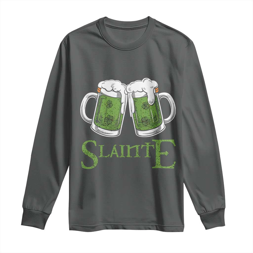 Funny Irish Beer Drinking Long Sleeve Shirt Slainte St Patrick's Day Shamrock Beer Mugs
