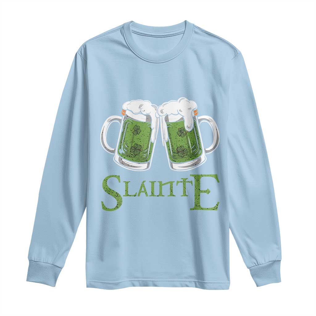 Funny Irish Beer Drinking Long Sleeve Shirt Slainte St Patrick's Day Shamrock Beer Mugs