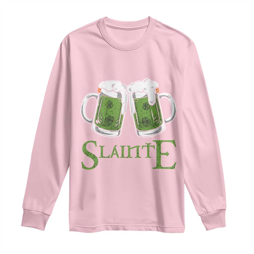 Funny Irish Beer Drinking Long Sleeve Shirt Slainte St Patrick's Day Shamrock Beer Mugs