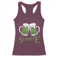 Funny Irish Beer Drinking Racerback Tank Top Slainte St Patrick's Day Shamrock Beer Mugs