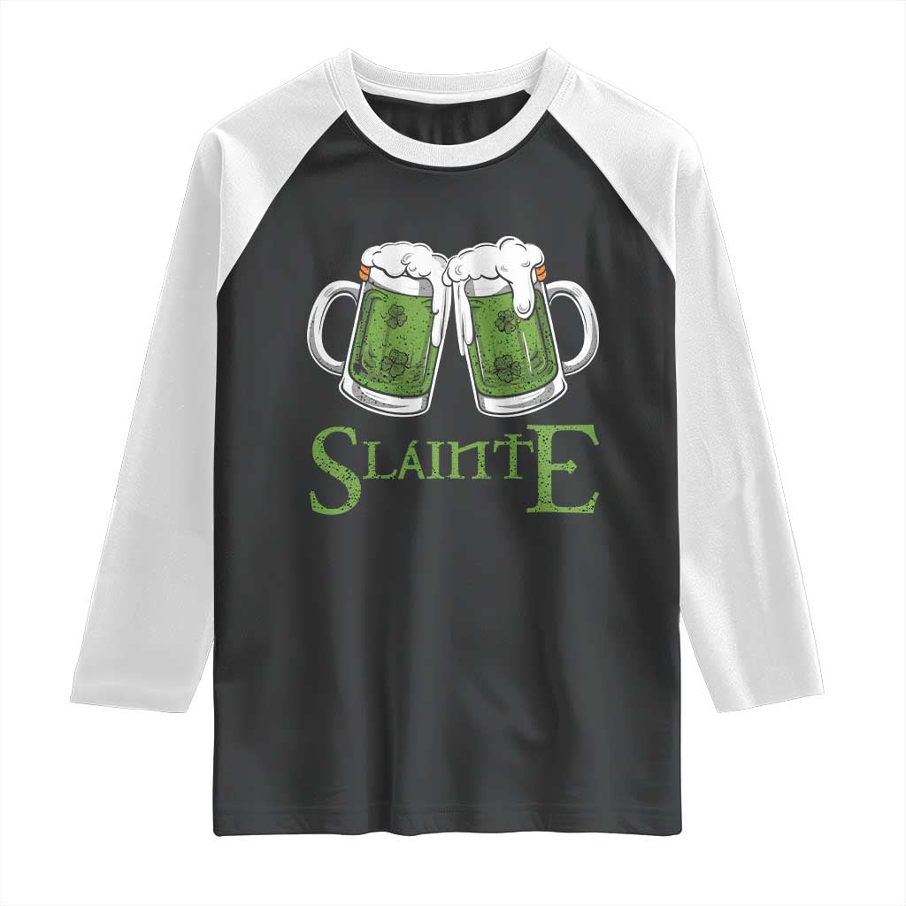 Funny Irish Beer Drinking Raglan Shirt Slainte St Patrick's Day Shamrock Beer Mugs