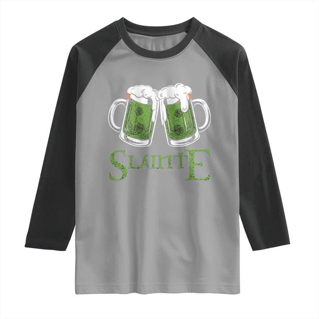 Funny Irish Beer Drinking Raglan Shirt Slainte St Patrick's Day Shamrock Beer Mugs