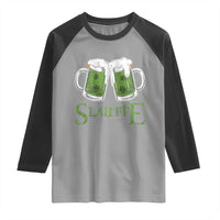 Funny Irish Beer Drinking Raglan Shirt Slainte St Patrick's Day Shamrock Beer Mugs