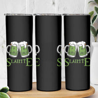 Funny Irish Beer Drinking Skinny Tumbler Slainte St Patrick's Day Shamrock Beer Mugs - Wonder Print Shop