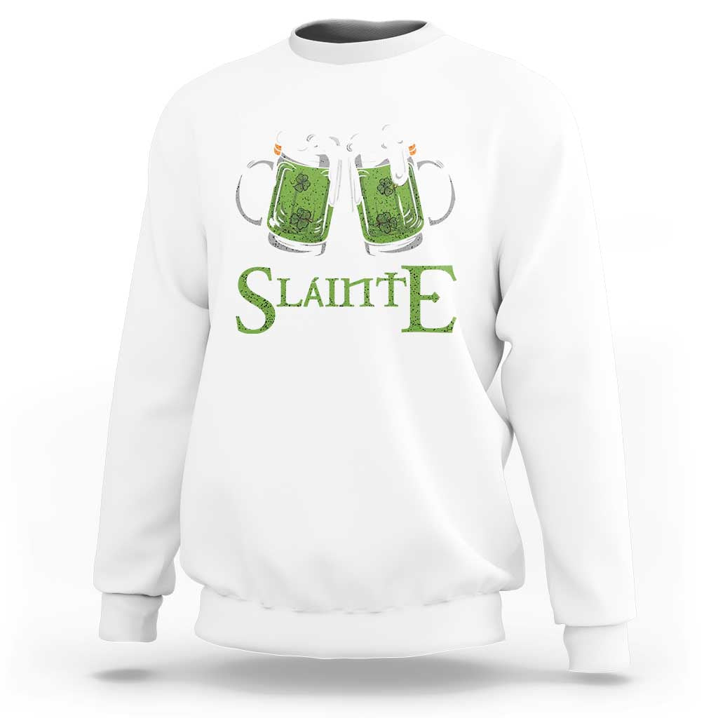 Funny Irish Beer Drinking Sweatshirt Slainte St Patrick's Day Shamrock Beer Mugs