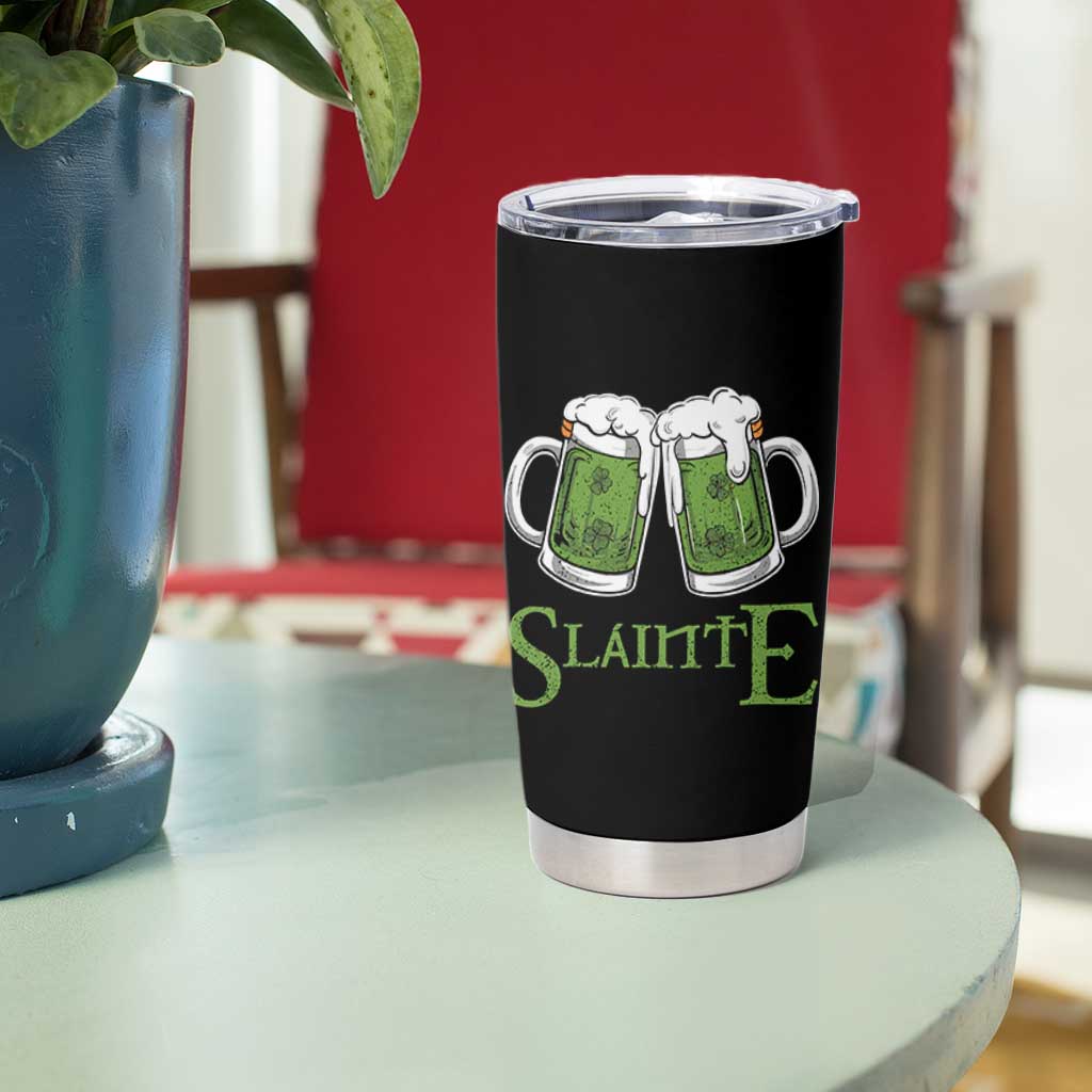 Funny Irish Beer Drinking Tumbler Cup Slainte St Patrick's Day Shamrock Beer Mugs - Wonder Print Shop